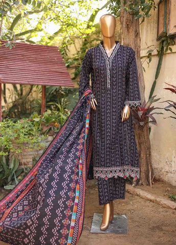 Bin Saeed Fabric - SMLF-FR-0522- 3 Piece Embroidered Stitched Suit