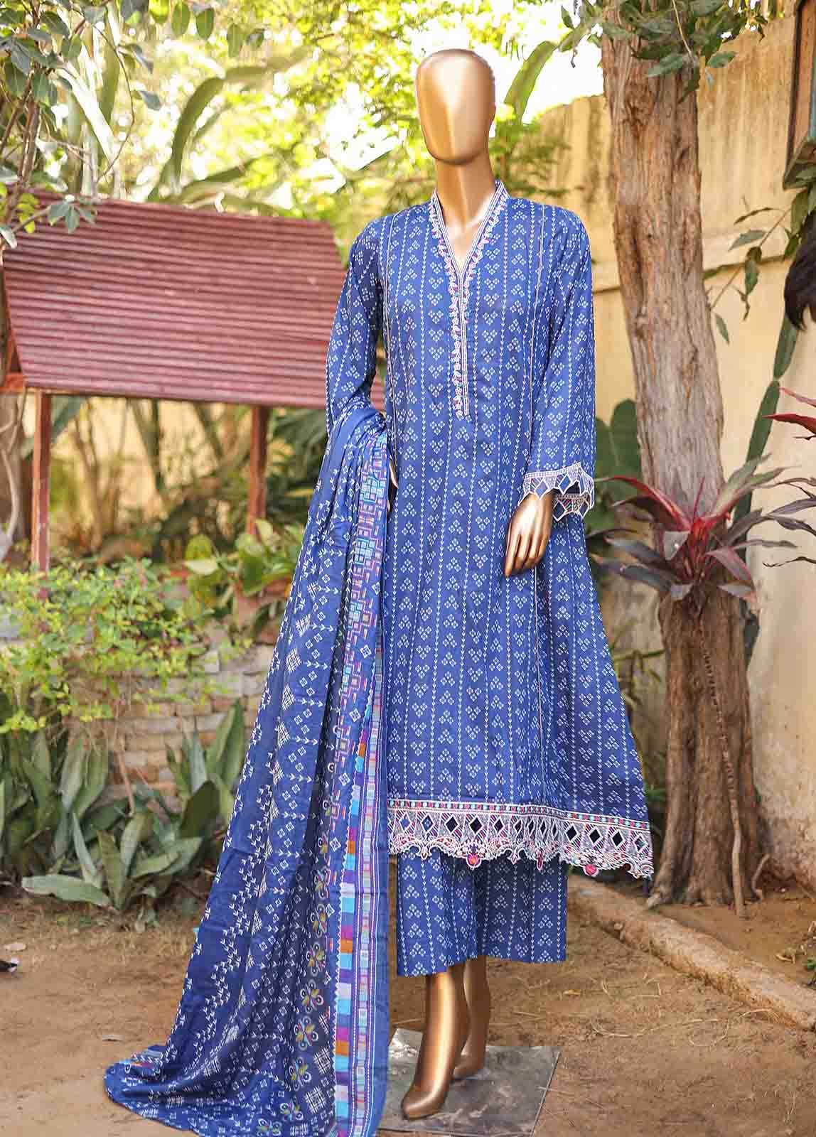 Bin Saeed Fabric - SMLF-FR-0523- 3 Piece Embroidered Stitched Suit