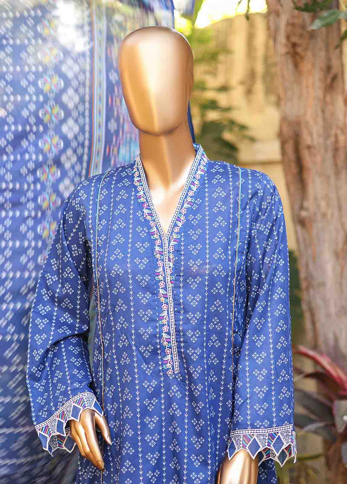 Bin Saeed Fabric - SMLF-FR-0523- 3 Piece Embroidered Stitched Suit