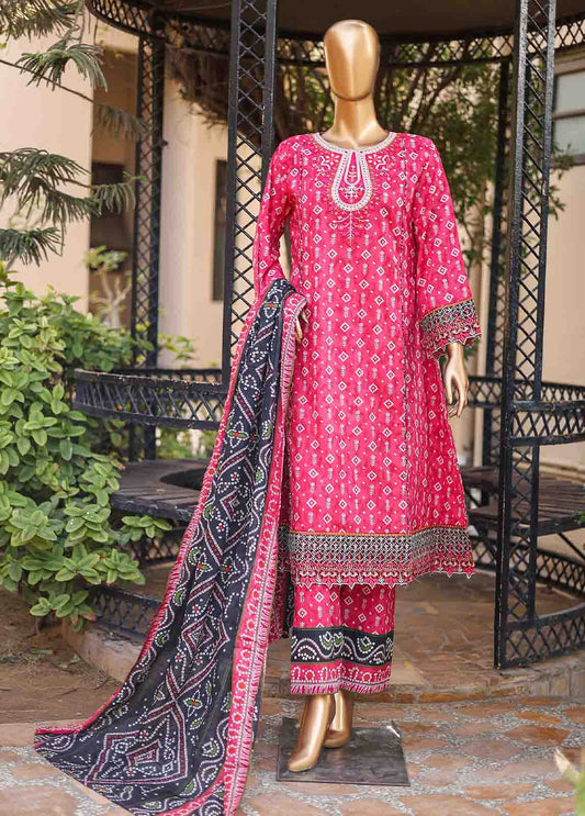 SMLF-FR-0524- 3 Piece Embroidered Stitched Suit