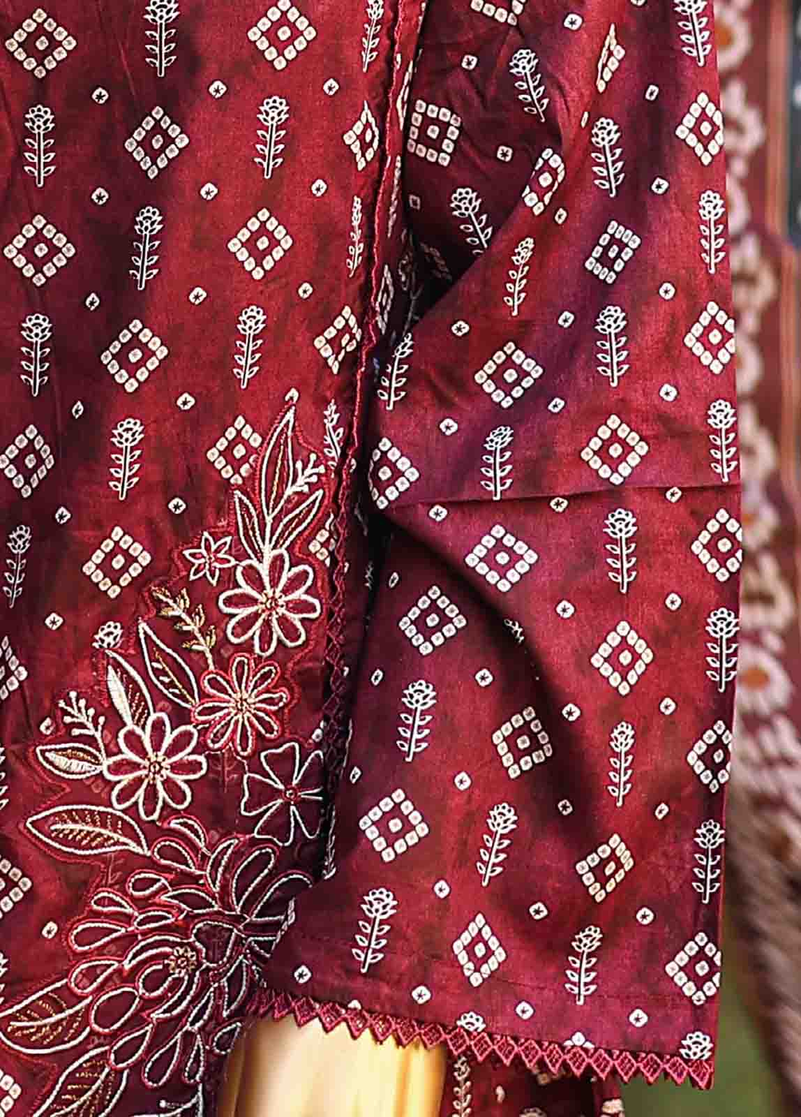 Bin Saeed Fabric - SMLF-FR-0525- 3 Piece Embroidered Stitched Suit