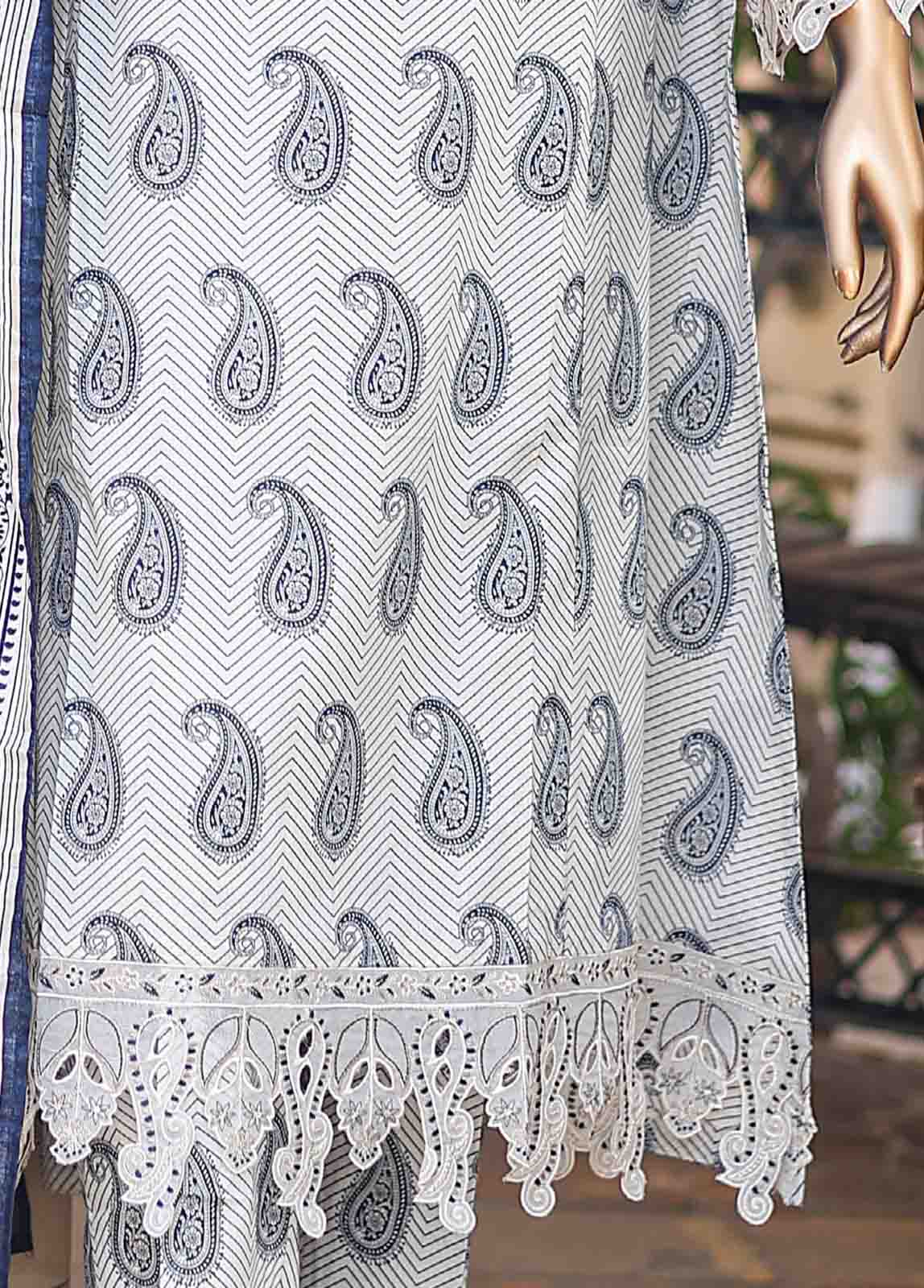 Bin Saeed Fabric - SMLF-FR-0526- 3 Piece Embroidered Stitched Suit