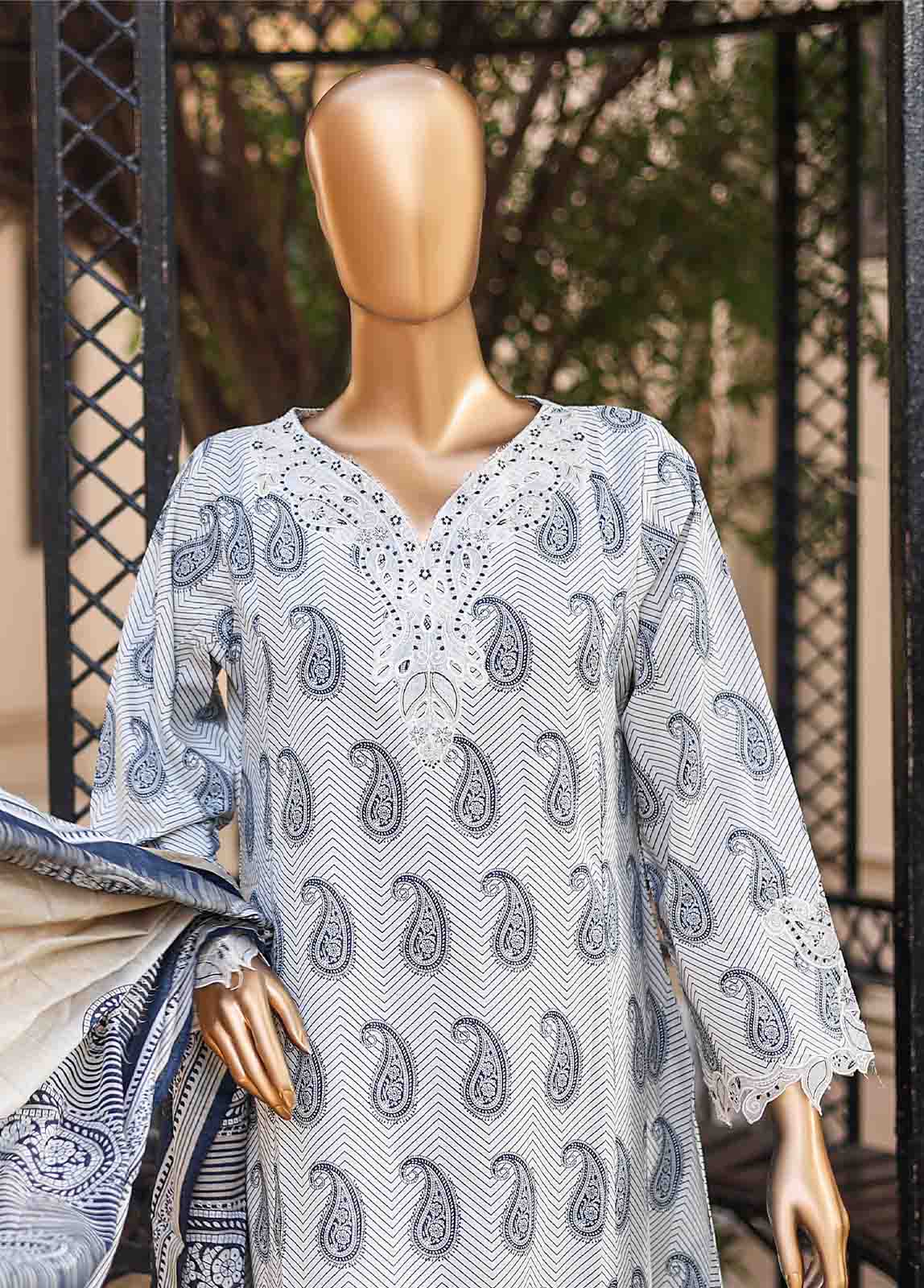 Bin Saeed Fabric - SMLF-FR-0526- 3 Piece Embroidered Stitched Suit