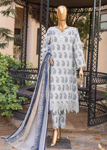 Bin Saeed Fabric - SMLF-FR-0526- 3 Piece Embroidered Stitched Suit