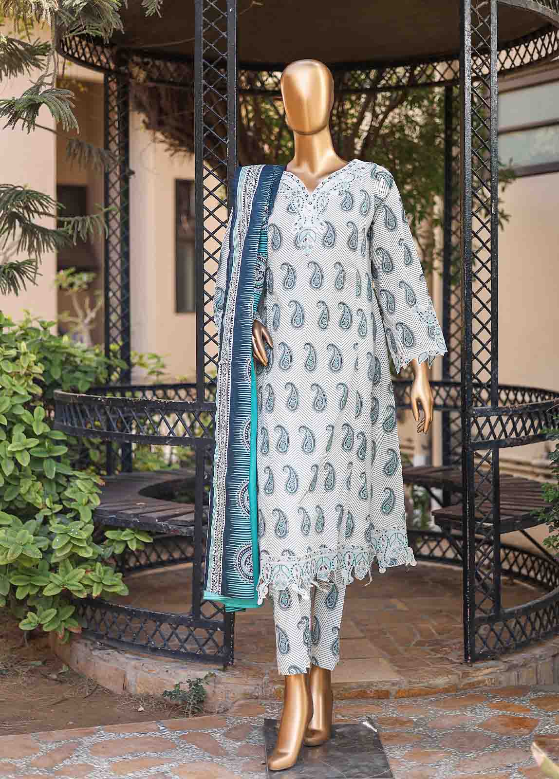 Bin Saeed Fabric - SMLF-FR-0527- 3 Piece Embroidered Stitched Suit