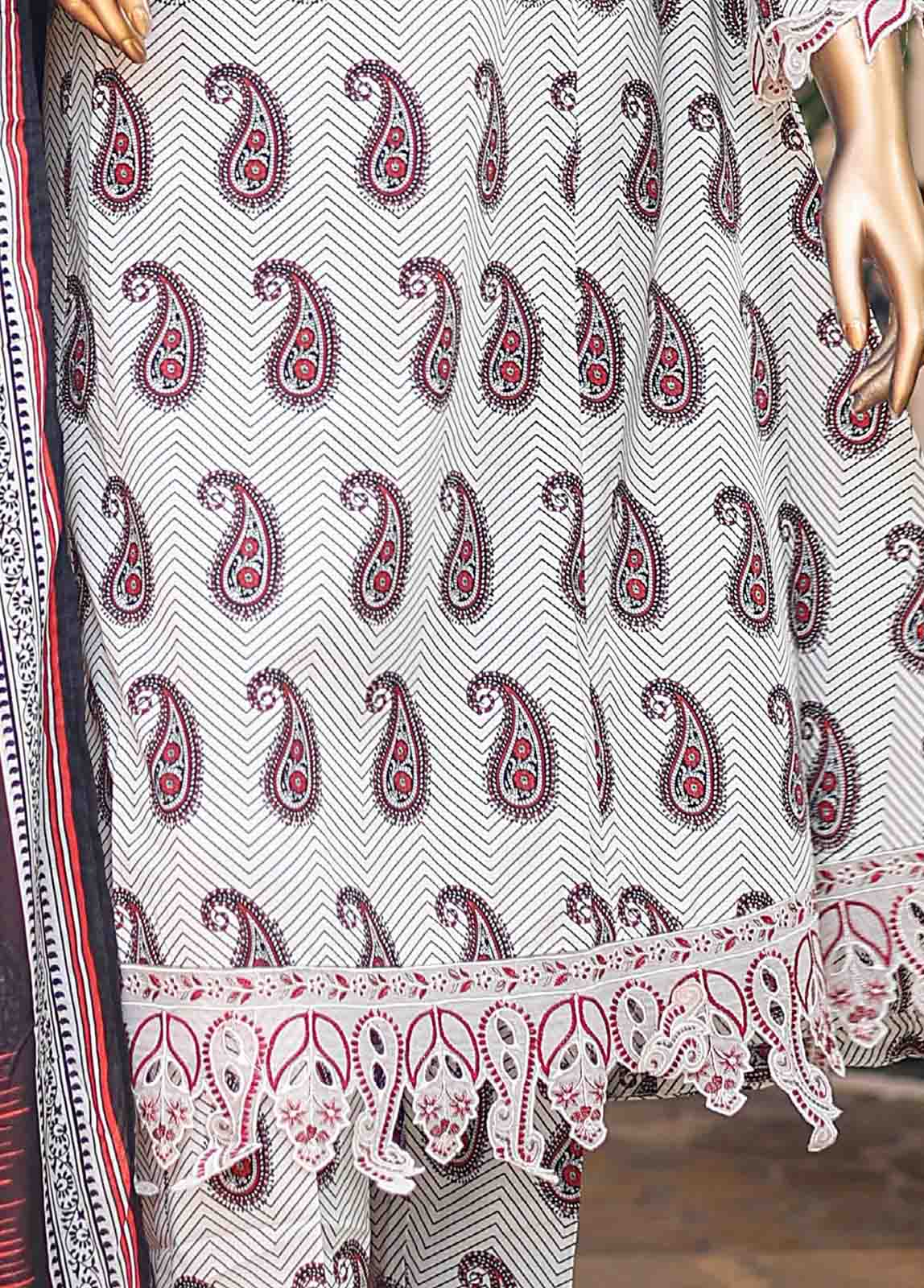 Bin Saeed Fabric - SMLF-FR-0528- 3 Piece Embroidered Stitched Suit