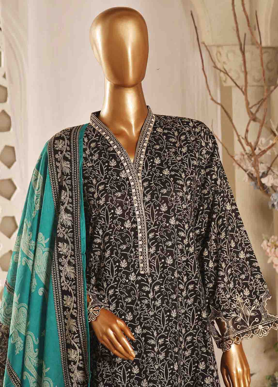 Bin Saeed Fabric - SMLF-FR-0634- 3 Piece Embroidered Stitched Suit