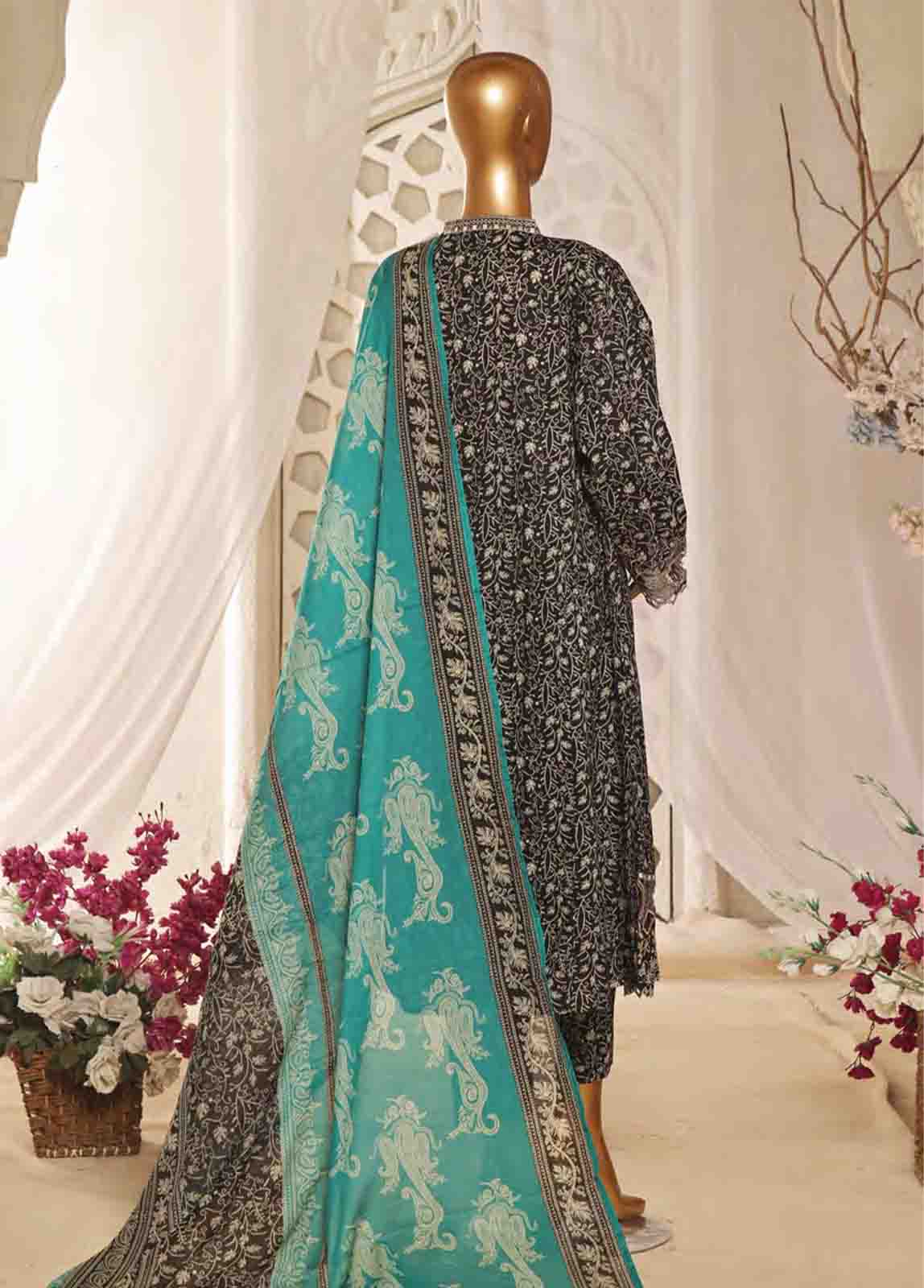 Bin Saeed Fabric - SMLF-FR-0634- 3 Piece Embroidered Stitched Suit
