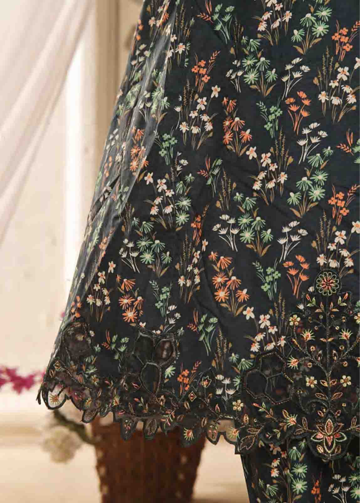 Bin Saeed Fabric - SMLF-FR-0641- 3 Piece Frock Style Stitched Suit