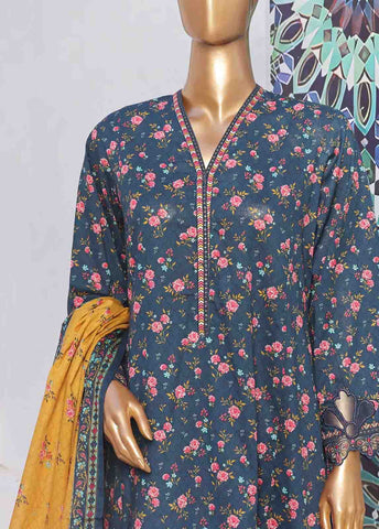 Bin Saeed Fabric - SMLF-FR-0642- 3 Piece Embroidered Stitched Suit