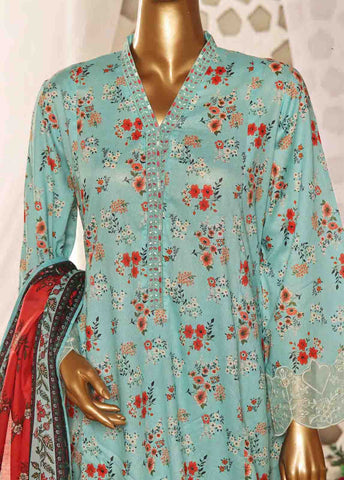 Bin Saeed Fabric - SMLF-FR-0644- 3 Piece Embroidered Stitched Suit