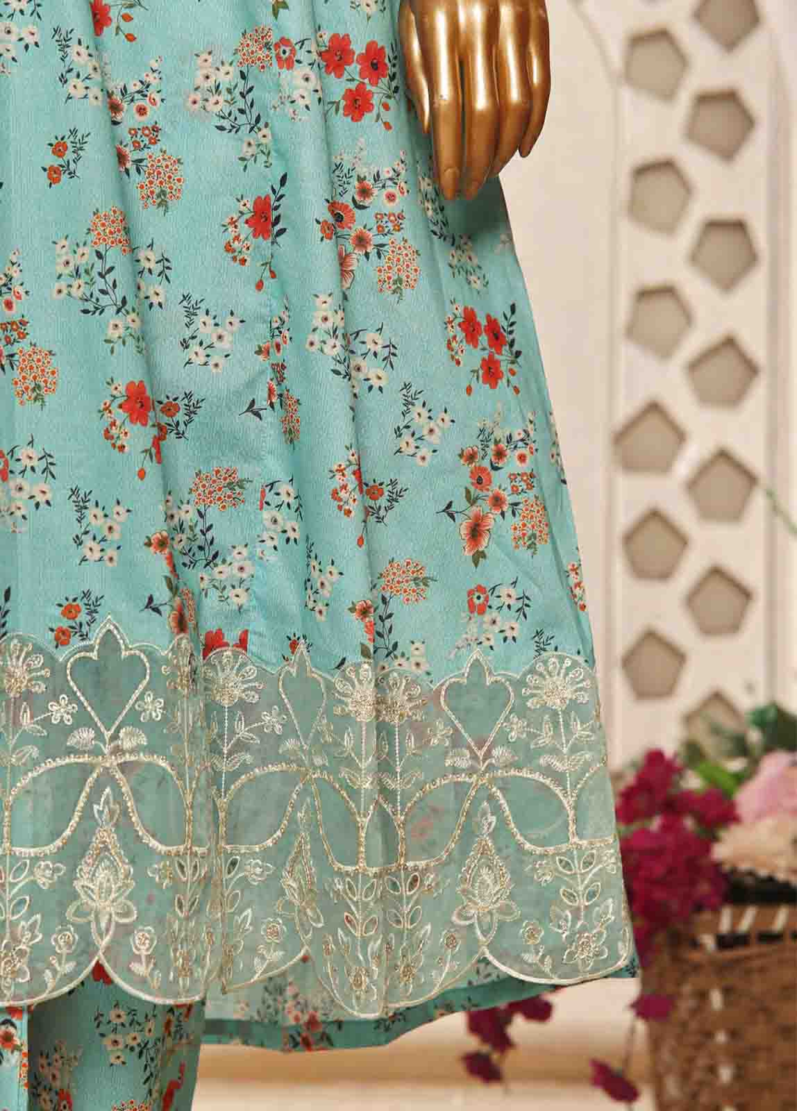 Bin Saeed Fabric - SMLF-FR-0644- 3 Piece Embroidered Stitched Suit