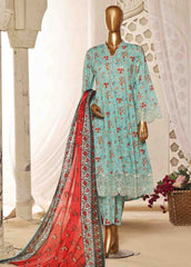 SMLF-FR-0644- 3 Piece Embroidered Stitched Suit
