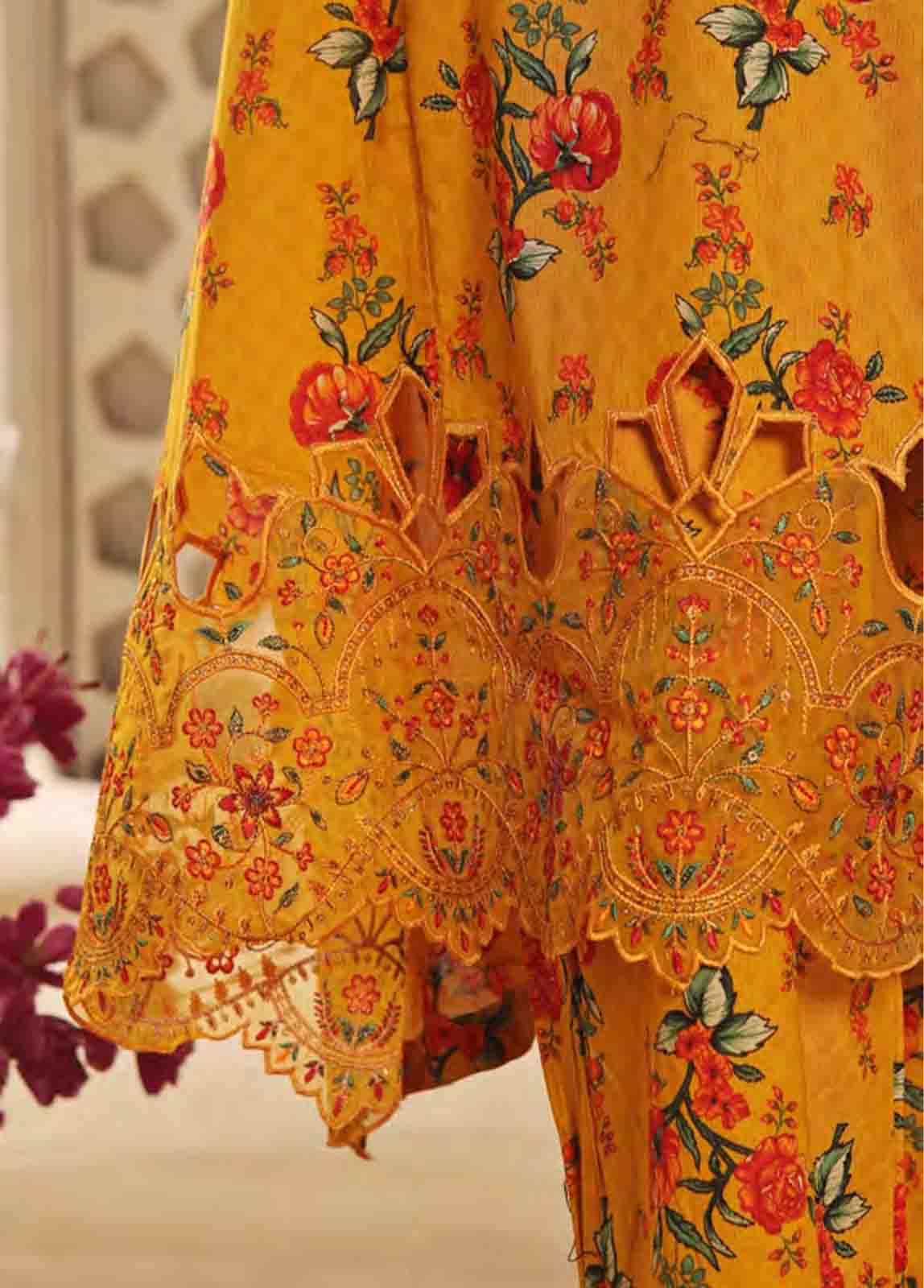 Bin Saeed Fabric - SMLF-FR-124- 3 Piece Embroidered Stitched Suit