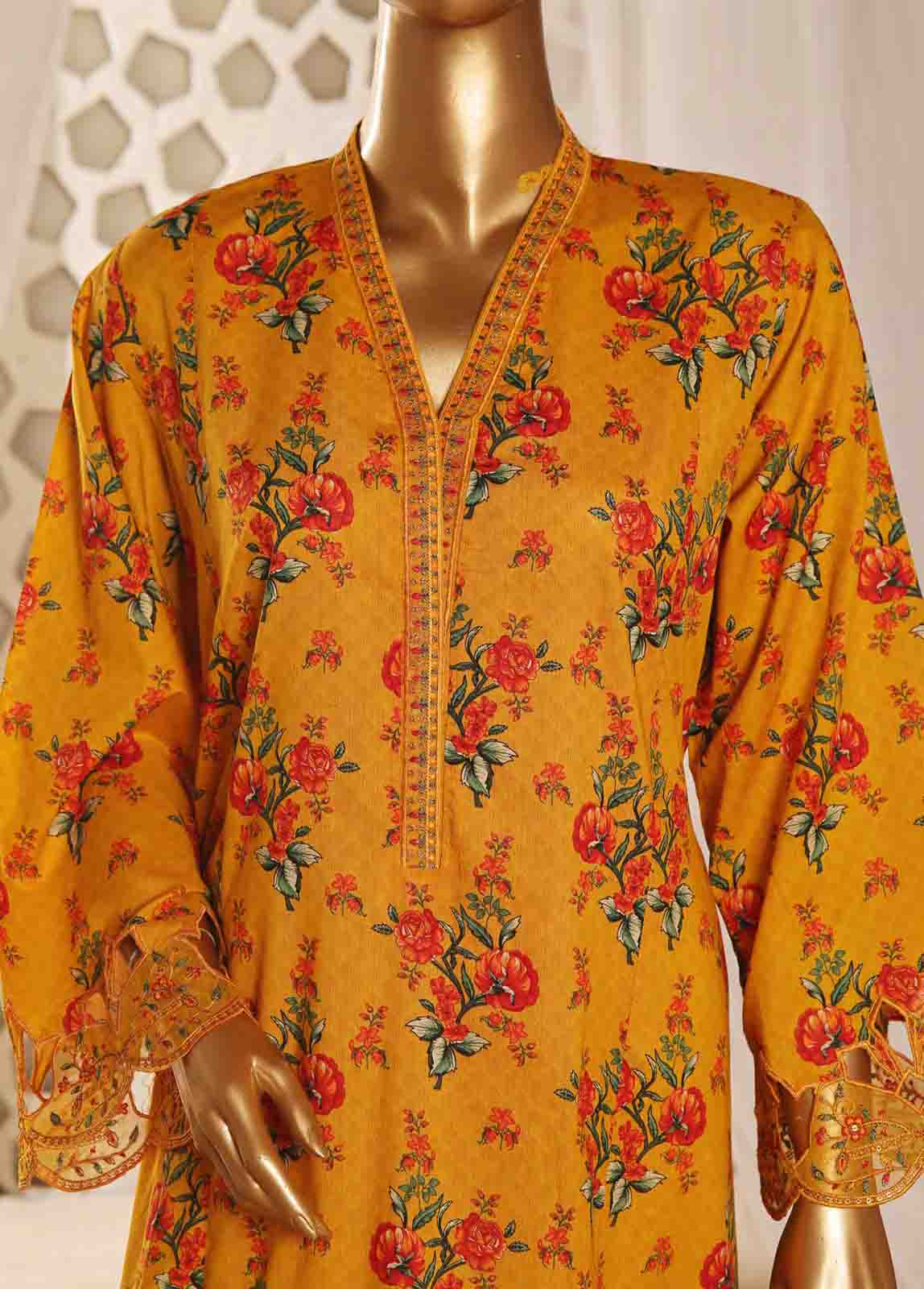 Bin Saeed Fabric - SMLF-FR-124- 3 Piece Embroidered Stitched Suit