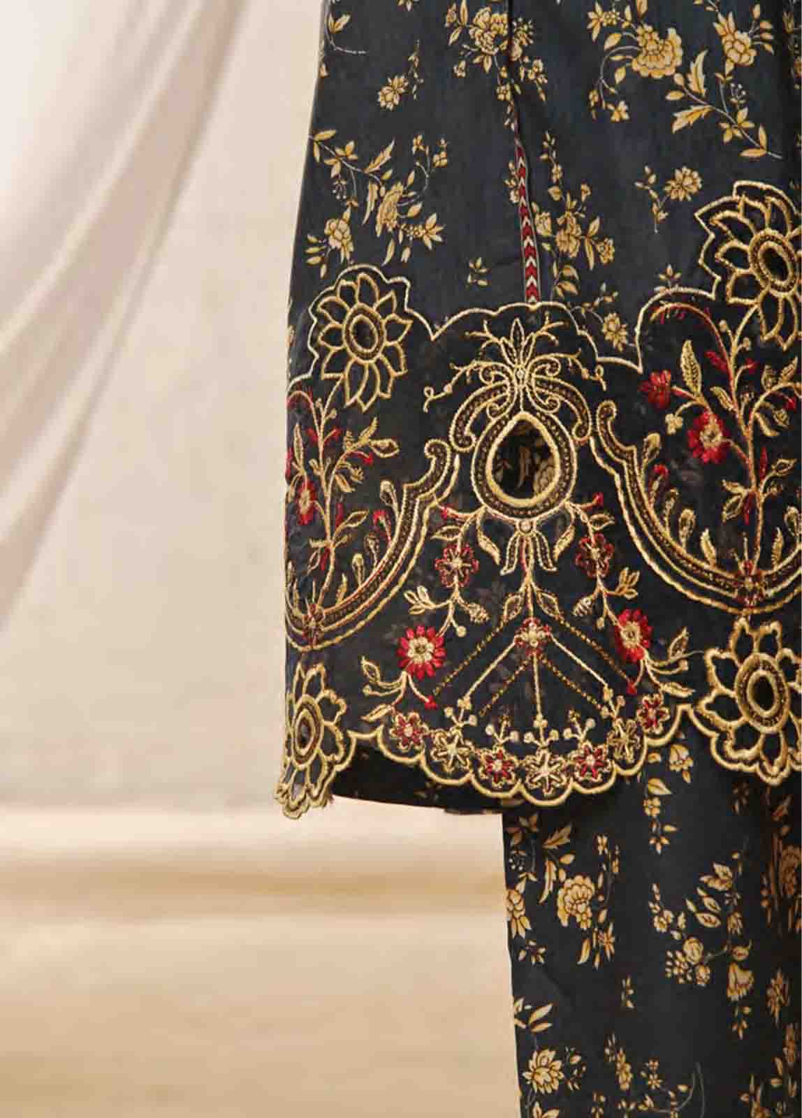 Bin Saeed Fabric - SMLF-FR-126- 3 Piece Embroidered Stitched Suit