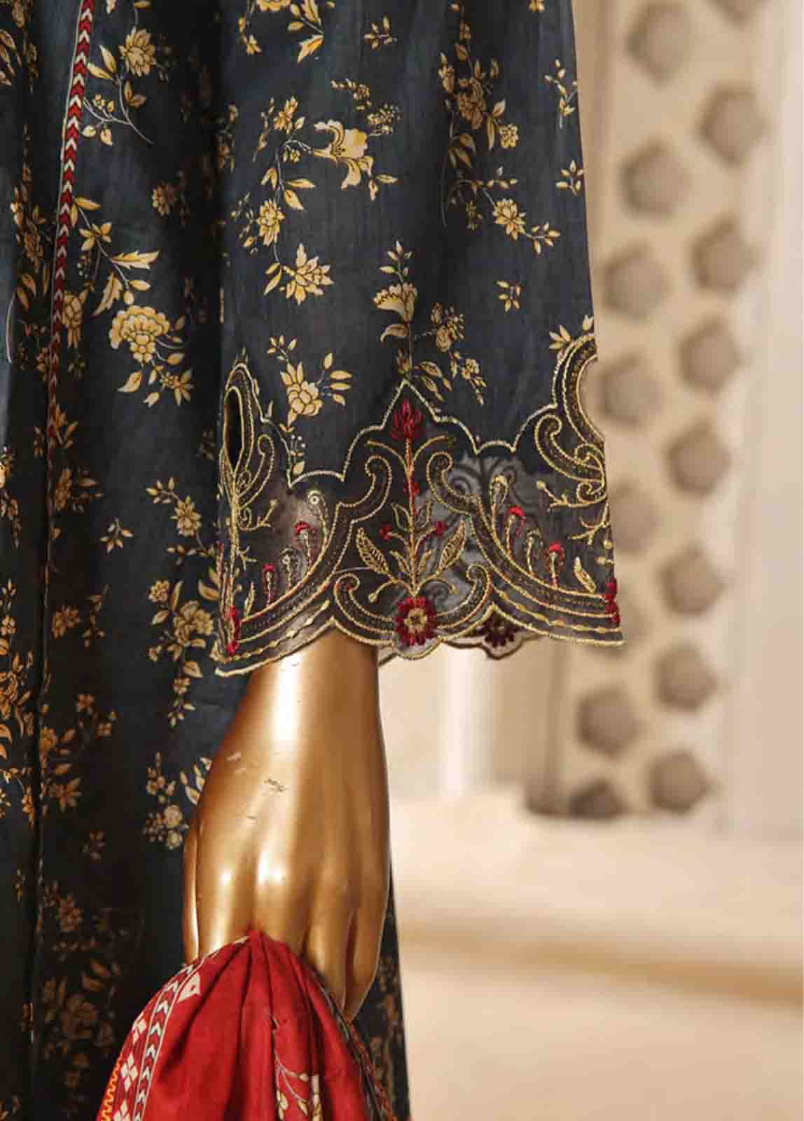 Bin Saeed Fabric - SMLF-FR-126- 3 Piece Embroidered Stitched Suit