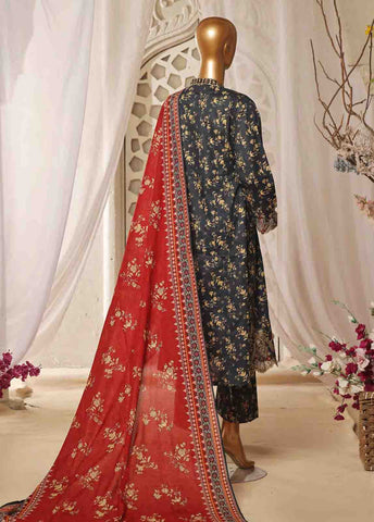 Bin Saeed Fabric - SMLF-FR-126- 3 Piece Embroidered Stitched Suit