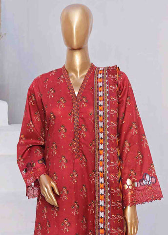 Bin Saeed Fabric - SMLF-FR-128 B- 3 Piece Embroidered Stitched Suit