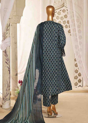 Bin Saeed Fabric - SMLF-FR-626- 3 Piece Frock Style Stitched Suit