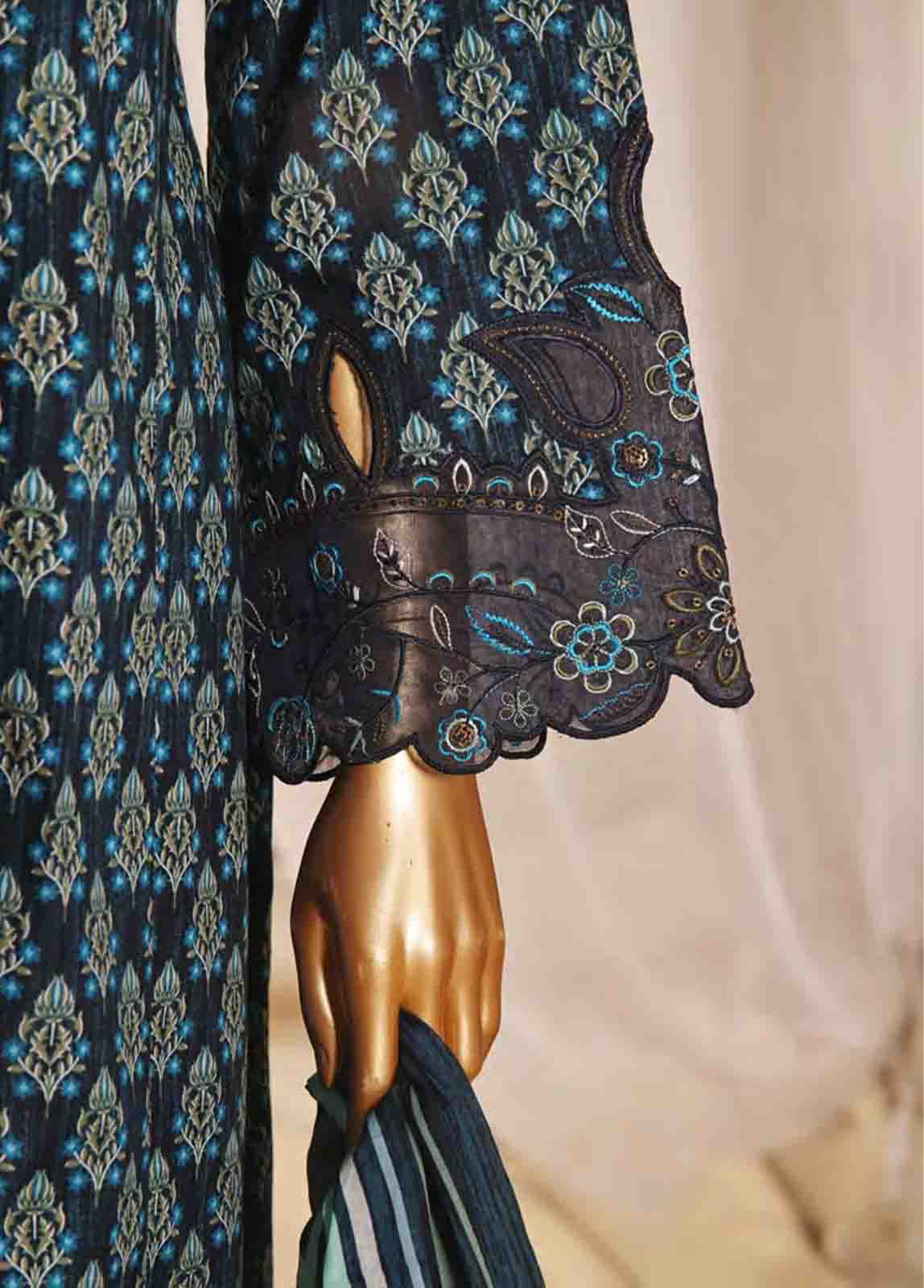 Bin Saeed Fabric - SMLF-FR-626- 3 Piece Frock Style Stitched Suit