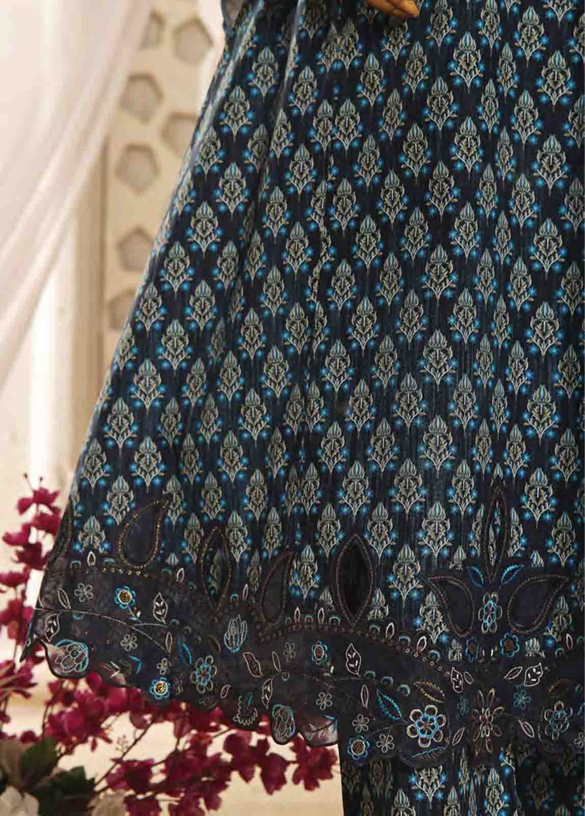 Bin Saeed Fabric - SMLF-FR-626- 3 Piece Frock Style Stitched Suit