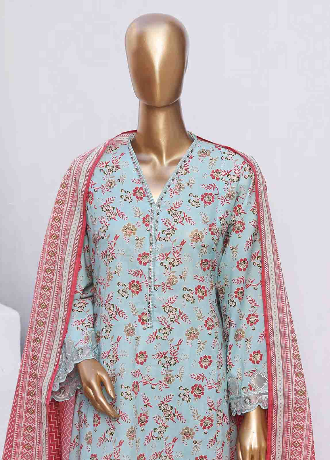 Bin Saeed Fabric - SMLF-FR-627- 3 Piece Embroidered Stitched Suit