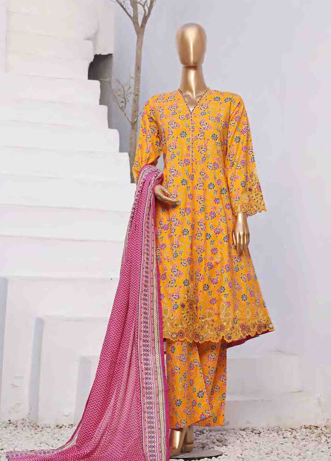 Bin Saeed Fabric - SMLF-FR-628- 3 Piece Embroidered Stitched Suit