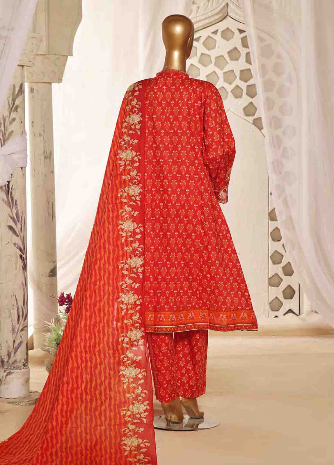 Bin Saeed Fabric - SMLF-FR-629- 3 Piece Embroidered Stitched Suit