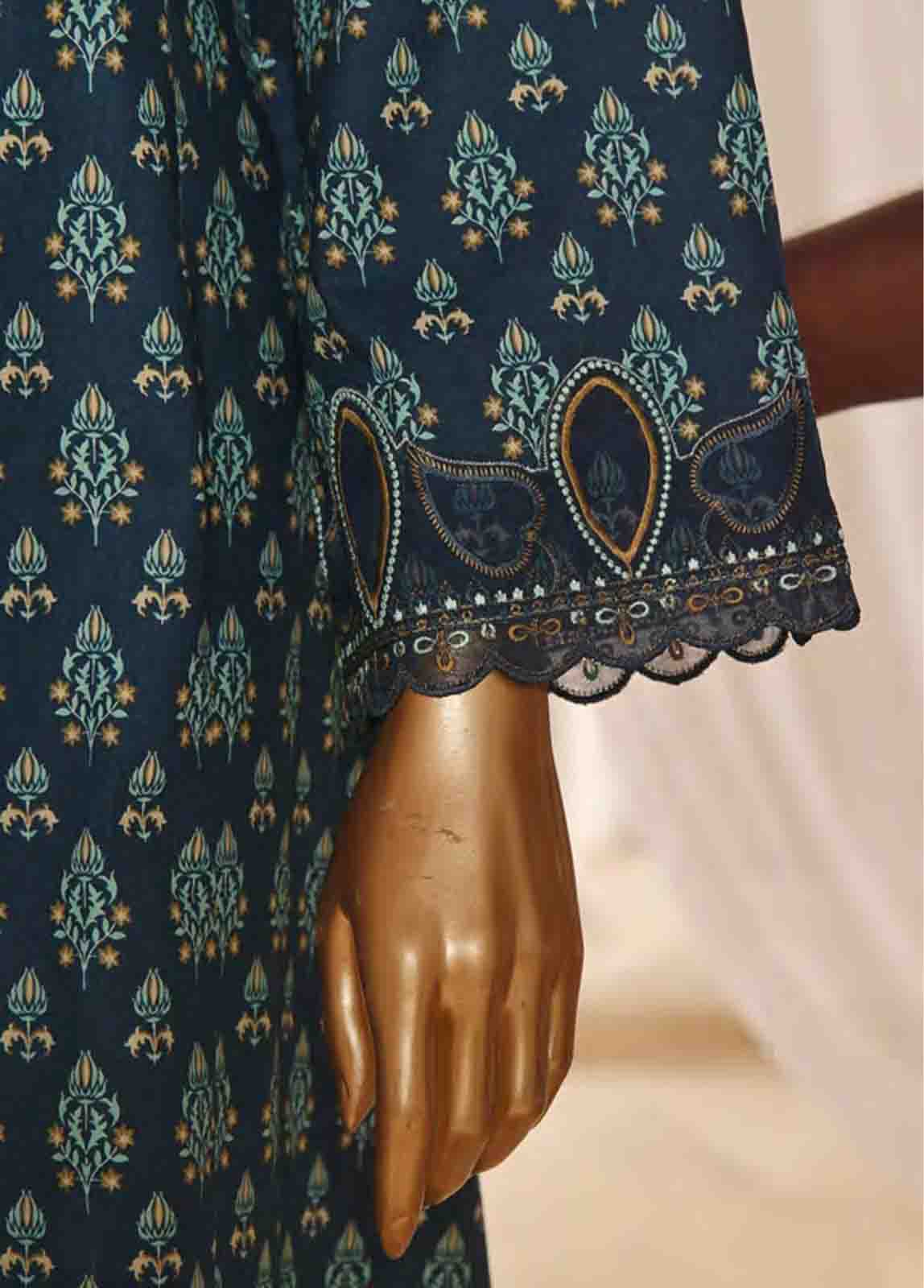 Bin Saeed Fabric - SMLF-FR-630- 3 Piece Frock Style Stitched Suit