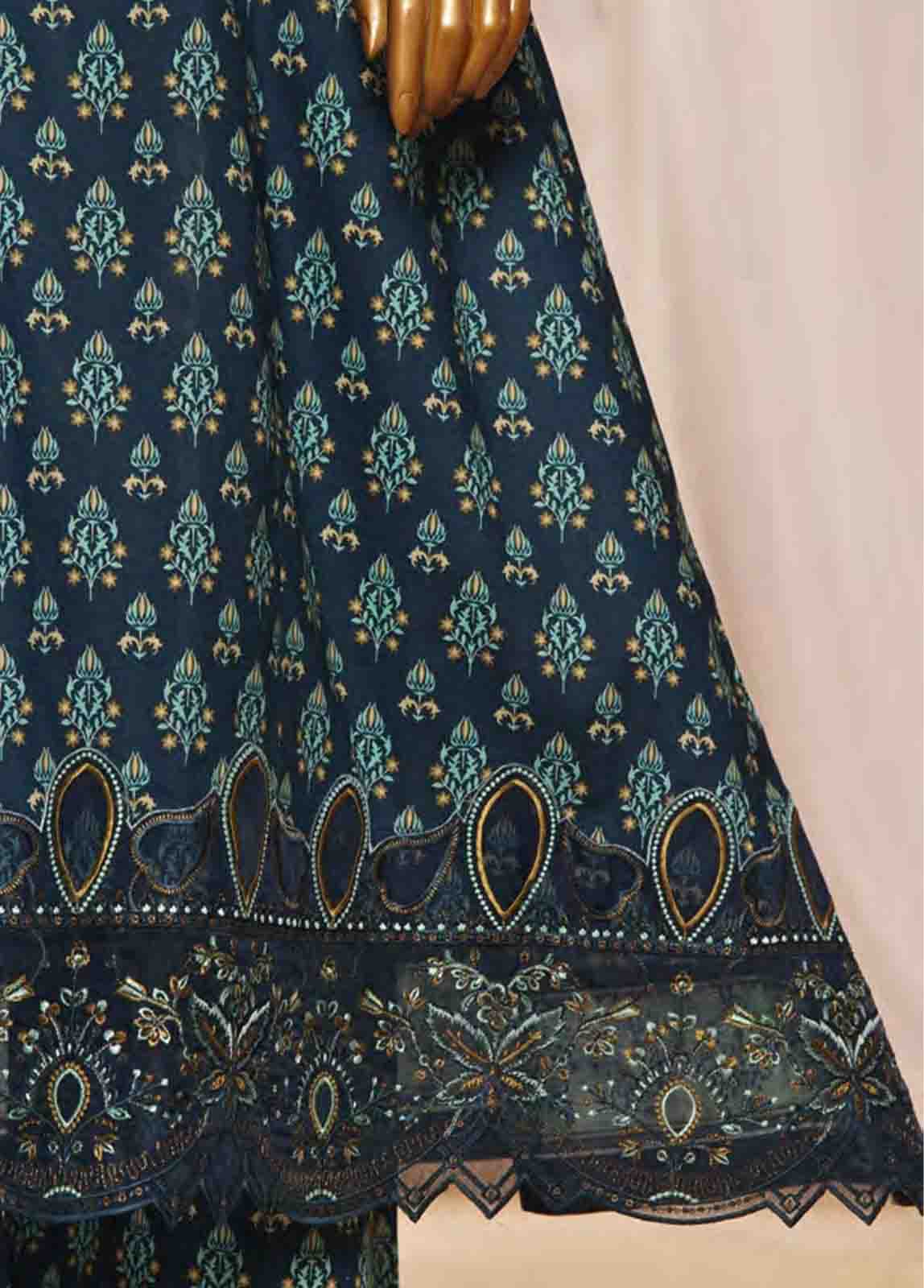 Bin Saeed Fabric - SMLF-FR-630- 3 Piece Frock Style Stitched Suit