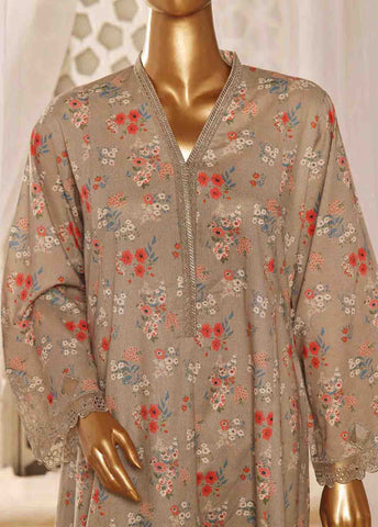 Bin Saeed Fabric - SMLF-FR-631- 3 Piece Frock Style Stitched Suit