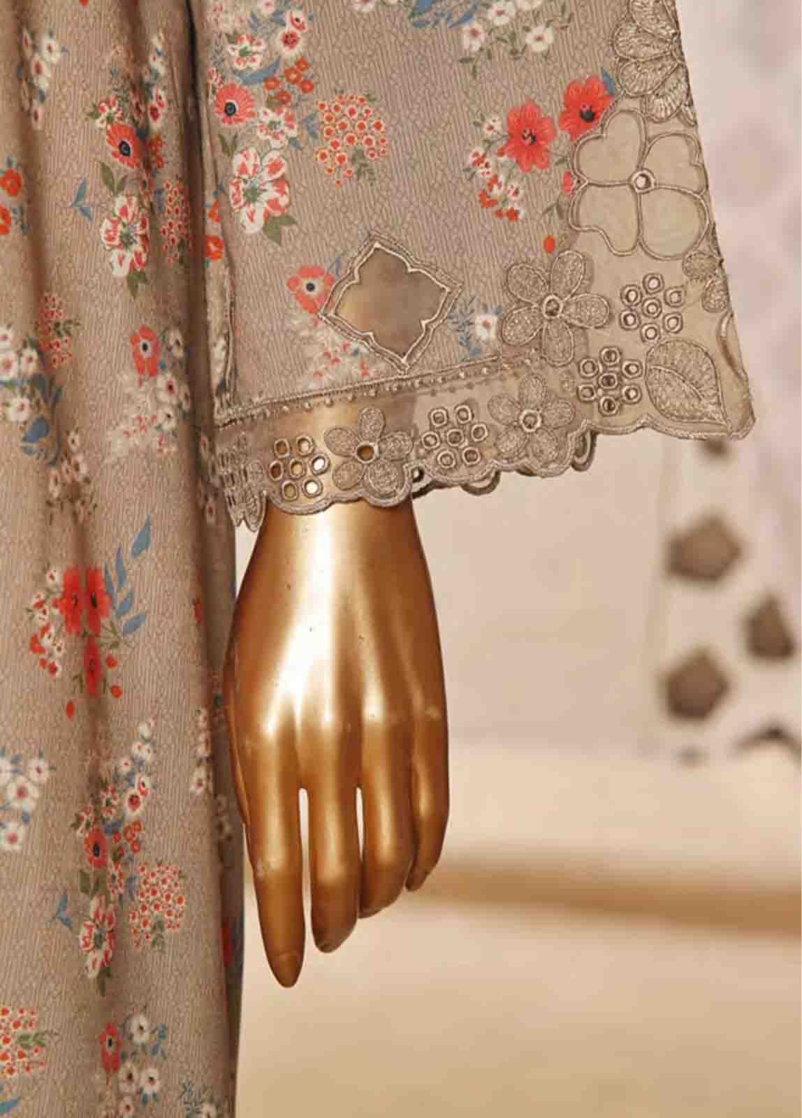 Bin Saeed Fabric - SMLF-FR-631- 3 Piece Frock Style Stitched Suit