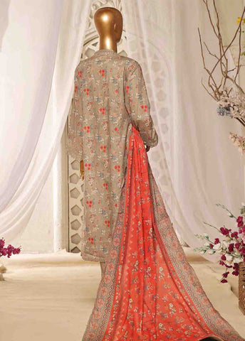 Bin Saeed Fabric - SMLF-FR-631- 3 Piece Frock Style Stitched Suit