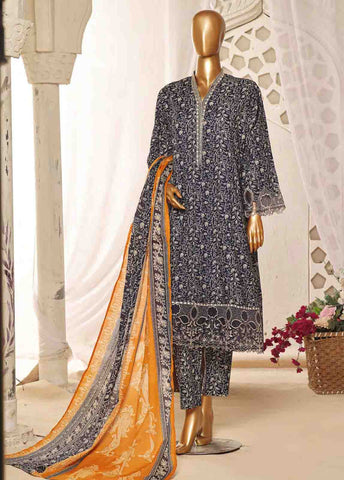 Bin Saeed Fabric - SMLF-FR-635- 3 Piece Embroidered Stitched Suit