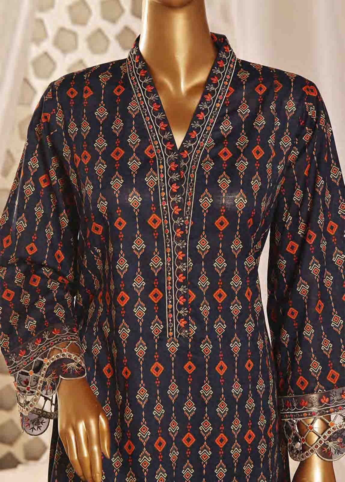 Bin Saeed Fabric - SMLF-FR-636- 3 Piece Embroidered Stitched Suit