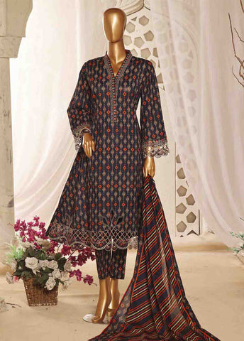Bin Saeed Fabric - SMLF-FR-636- 3 Piece Embroidered Stitched Suit