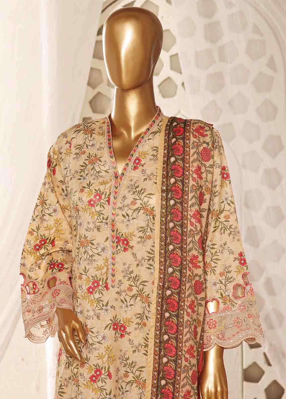 Bin Saeed Fabric - SMLF-FR-639- 3 Piece Embroidered Stitched Suit