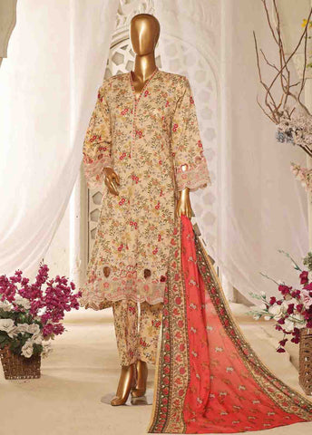 Bin Saeed Fabric - SMLF-FR-639- 3 Piece Embroidered Stitched Suit