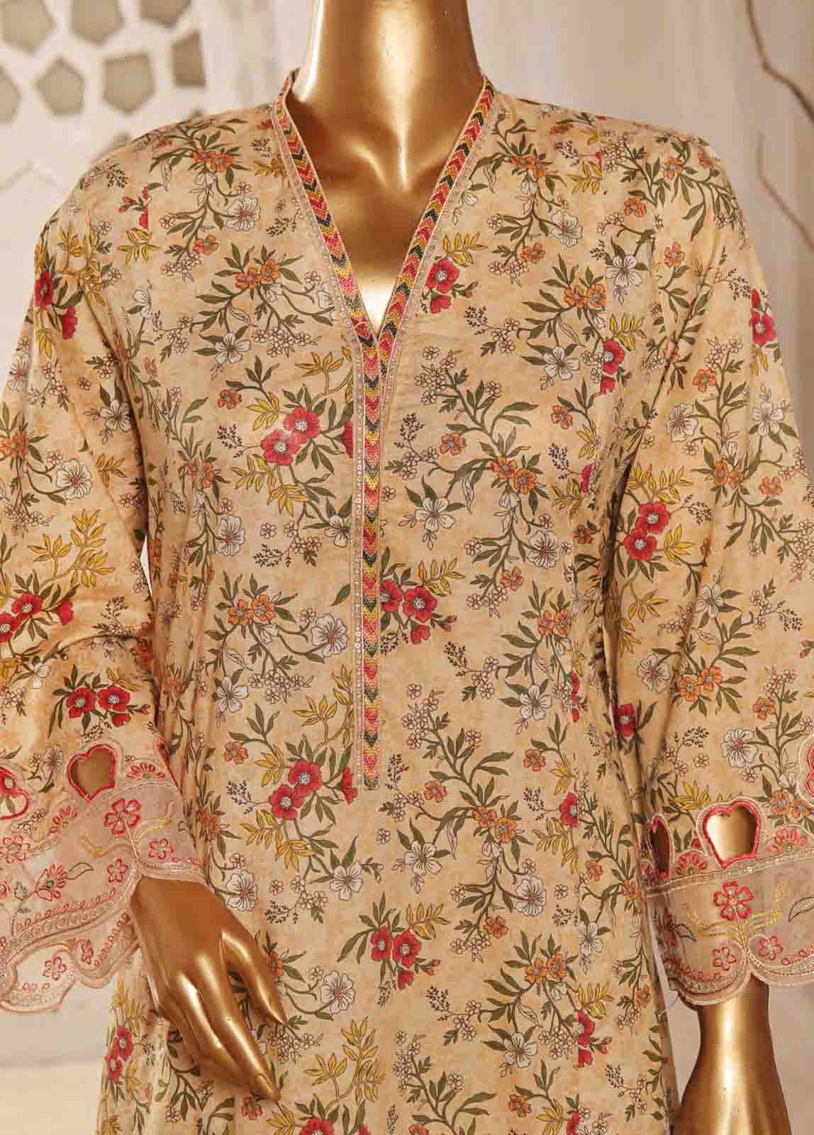 Bin Saeed Fabric - SMLF-FR-639- 3 Piece Embroidered Stitched Suit