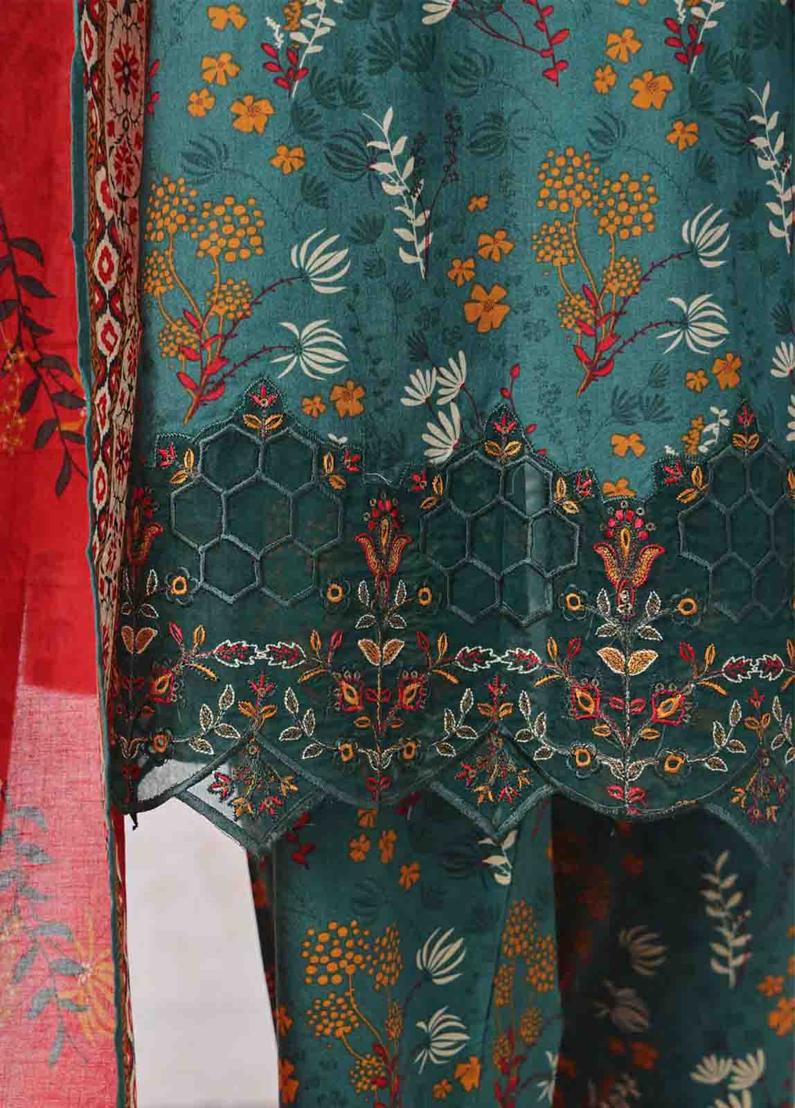 Bin Saeed Fabric - SMLF-FR-640- 3 Piece Embroidered Stitched Suit