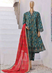 SMLF-FR-640- 3 Piece Embroidered Stitched Suit