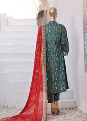 SMLF-FR-640- 3 Piece Embroidered Stitched Suit