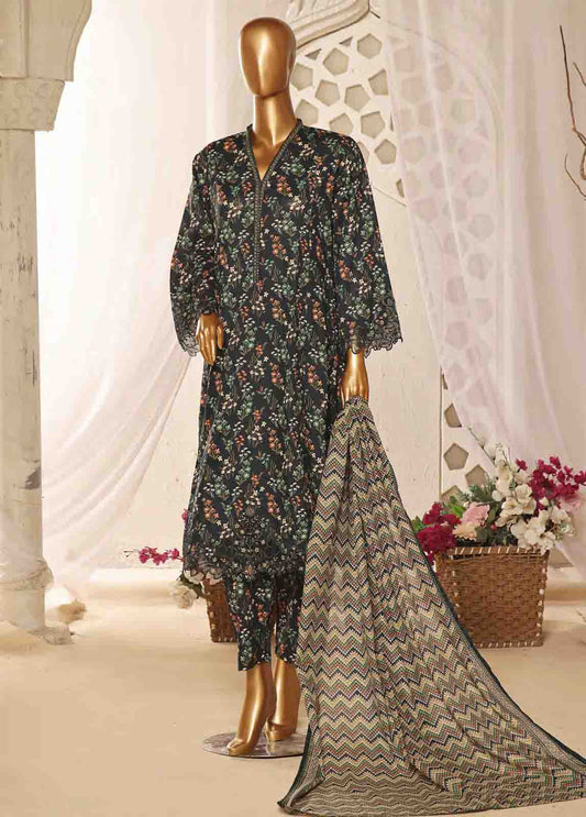 SMLF-FR-0641- 3 Piece Frock Style Stitched Suit