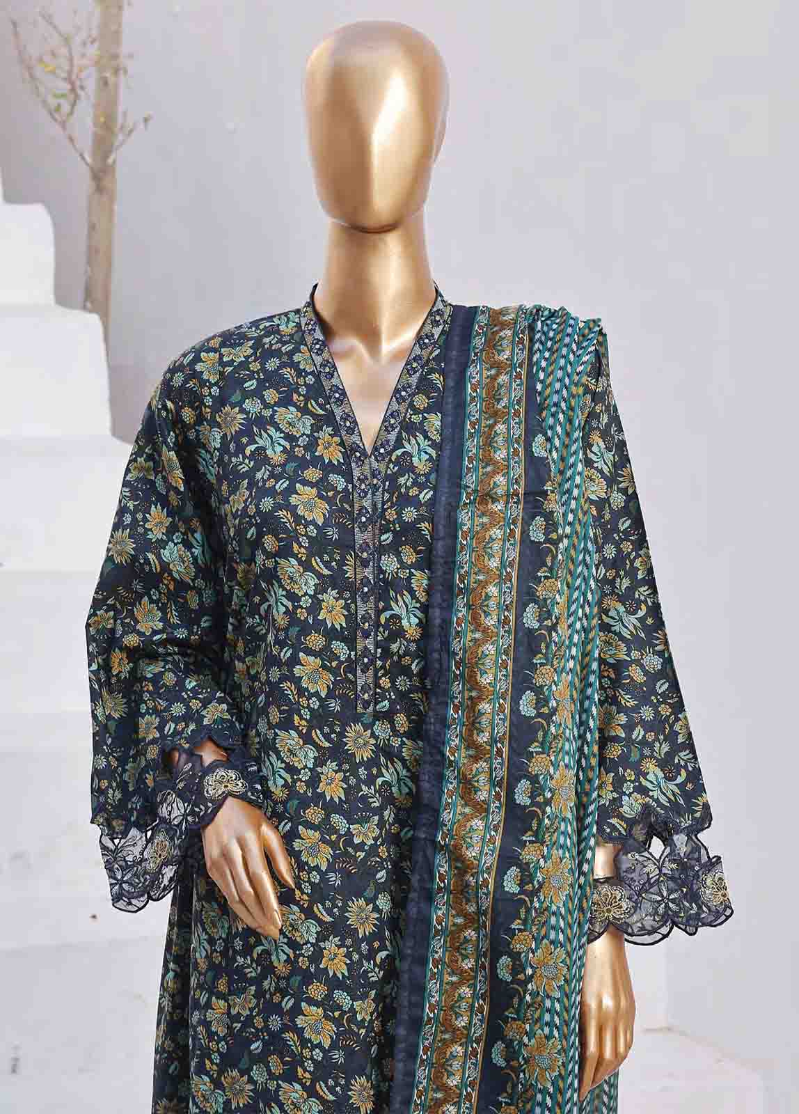 Bin Saeed Fabric - SMLF-FR-643- 3 Piece Embroidered Stitched Suit