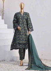 SMLF-FR-643- 3 Piece Embroidered Stitched Suit