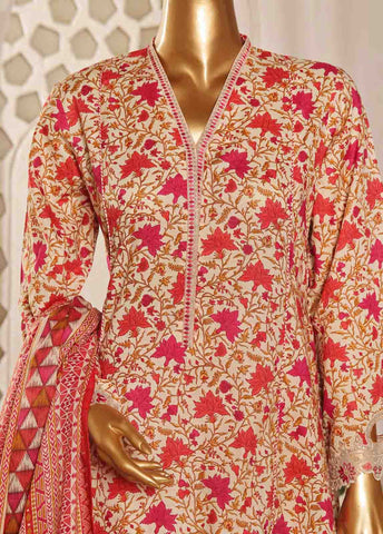 Bin Saeed Fabric - SMLF-FR-645- 3 Piece Frock Style Stitched Suit