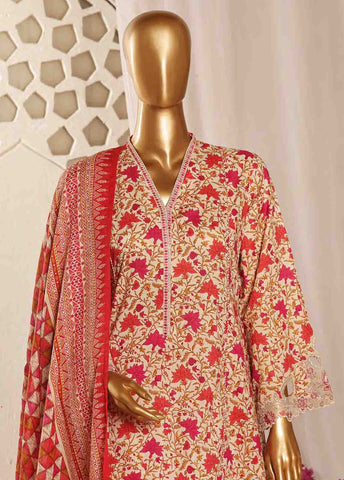 Bin Saeed Fabric - SMLF-FR-645- 3 Piece Frock Style Stitched Suit