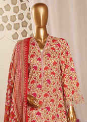 SMLF-FR-645- 3 Piece Embroidered Stitched Suit