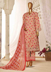 SMLF-FR-645- 3 Piece Embroidered Stitched Suit